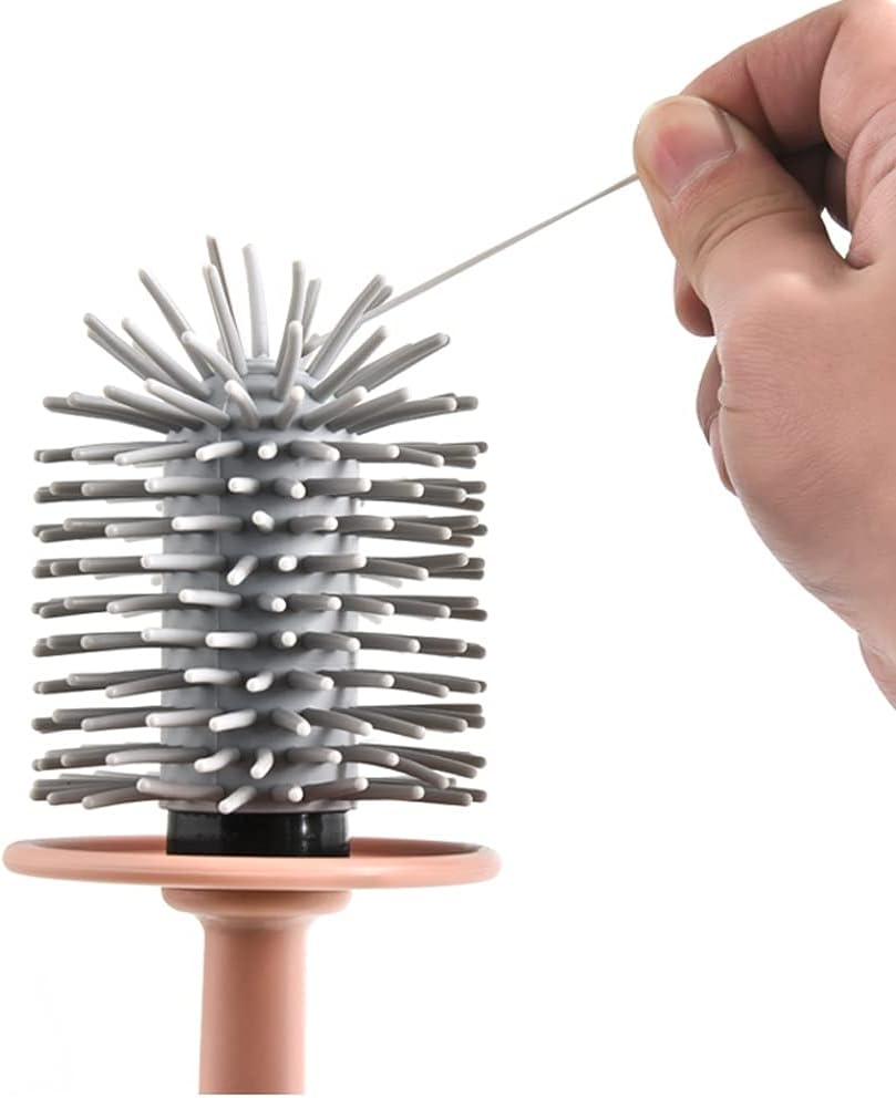 Bathroom Toilet Brush Toilet Brush Holder Household Toilet Cleaning Brush Bathroom Long Handle Toilet Bowl Brush 360° No Dead End Toilet Brushs with Base Set Toilet Brush