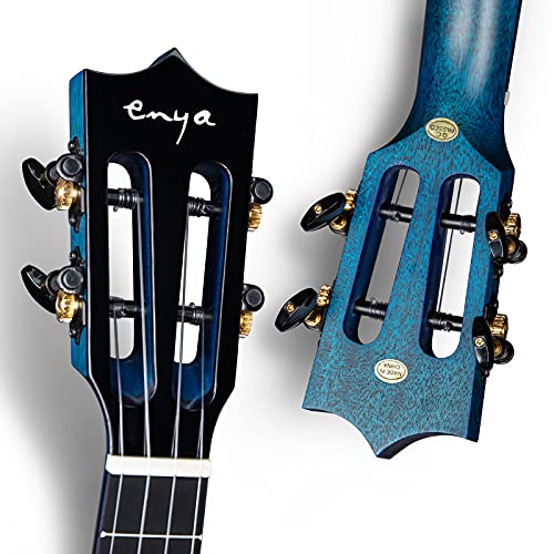 Enya Concert Ukulélé EUC-MAD Bu EQ Brillant Solide En Acajou Couleur Bleu 23″ Ukulélés Electrique Avec Pré-ampli, Enya Cordes Fluorocarbonées,Sac de Rembourrage 15mm - Les Beatles, Paul McCartney, John Lennon, RIngo Starr, George Harrison Enya Concert Ukulélé EUC-MAD Bu EQ Brillant Solide En Acajou Couleur Bleu 23" Ukulélés Electrique Avec Pré-ampli, Enya Cordes Fluorocarbonées,Sac de Rembourrage 15mm – Image 4