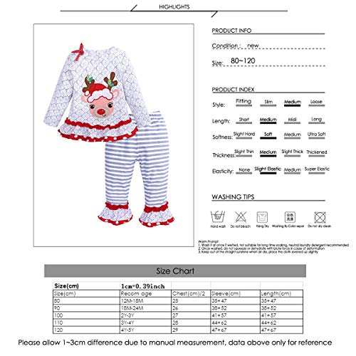Borlai 1-5 Jaar Mode Kerst Outfits voor Baby Meisjes, Casual T-shirt en Broeken Set - Afbeelding 7