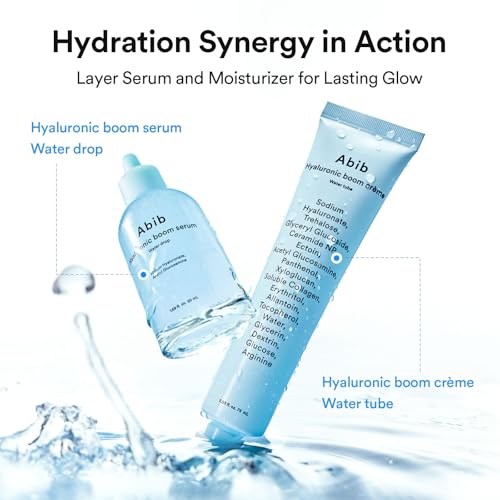 Image of Abib Hyaluronic Boom Creme Water Tube, Expanding Nano-Sized Hyaluronic Acid Particles 4x, Deep Hydration Plumping Cream, Ceramide NP, Sensitive Skin, Korean Skin Care, 2.53 fl oz 75ml