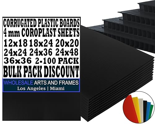 Corrugated Plastic Board 36x48 2 Pack Black Coroplast Sheets 36x48 Coroplast Cardboard Blank Yard Signs.36 x 48 Corrugated Plastic Sheets.Poster Board 4mm Thick Waterproof Blank Signs Indoor,Outdoor