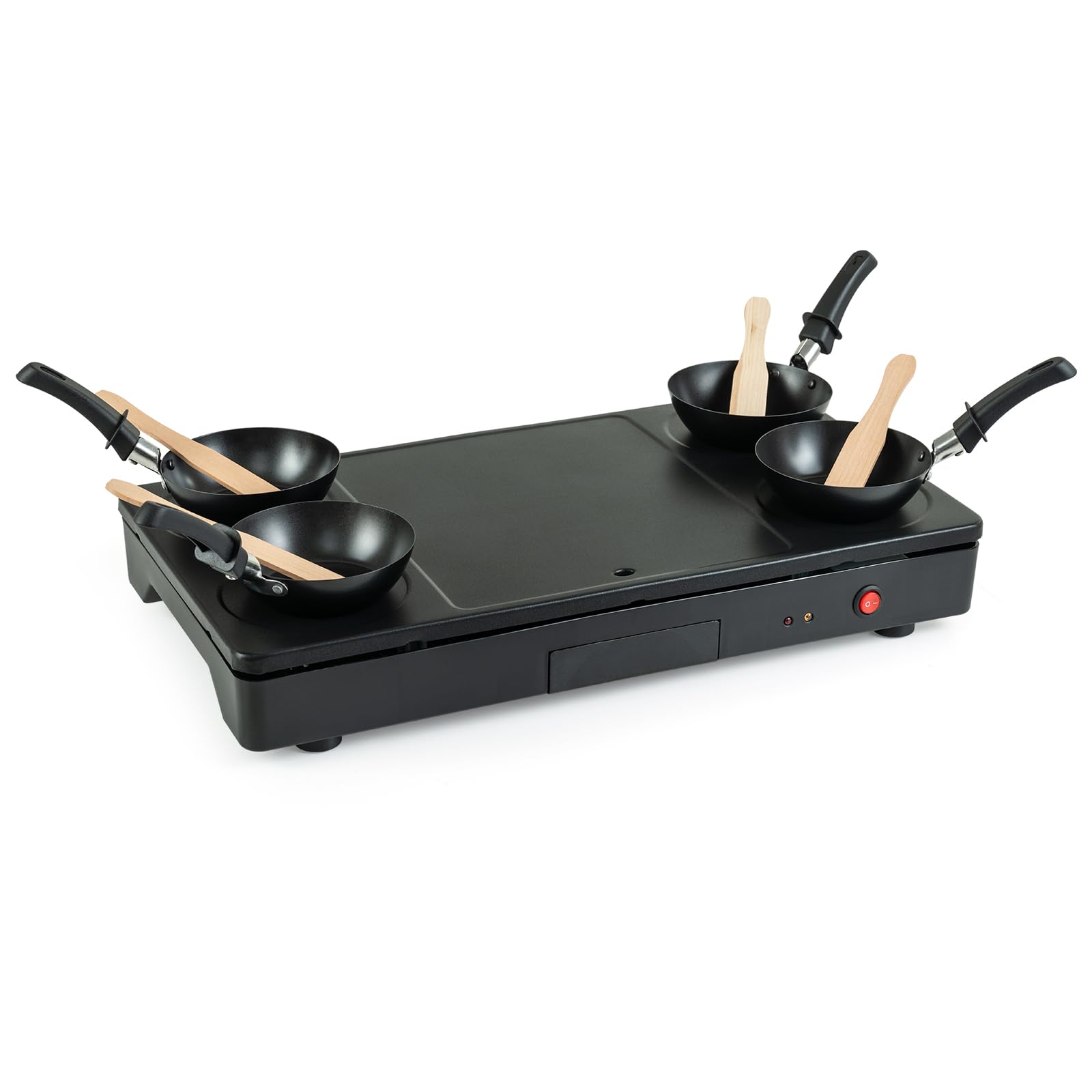 GIANTEX Set Barbecue Elettrico da Tavolo, 1000 W Griglia Antiaderente