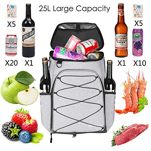 Seehonor Insulated Cooler Backpack Leakproof Soft Cooler Bag Lightweight Backpack Cooler For Lunch Picnic Fishing Hiking Camping Park Beach, 25 Cans #TOP1