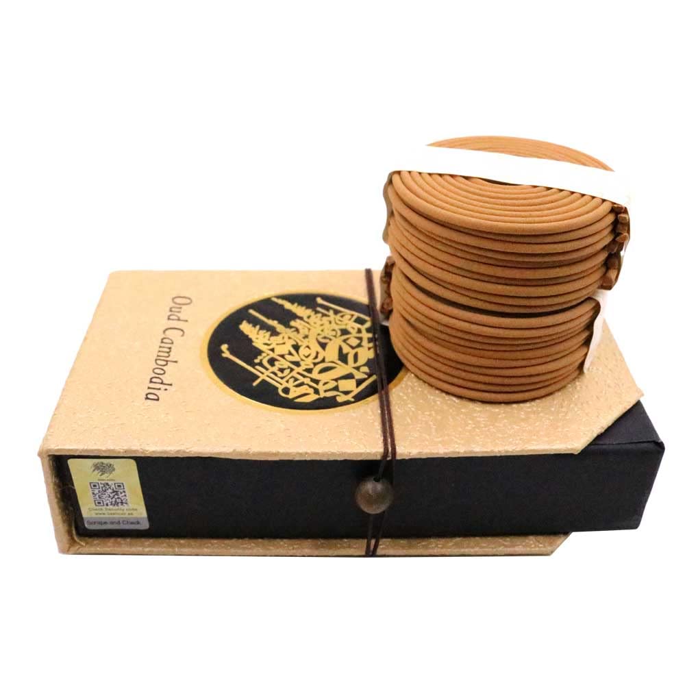Oud 40pcs Round Sticks Gift Box, Cambodian Buring Incense –