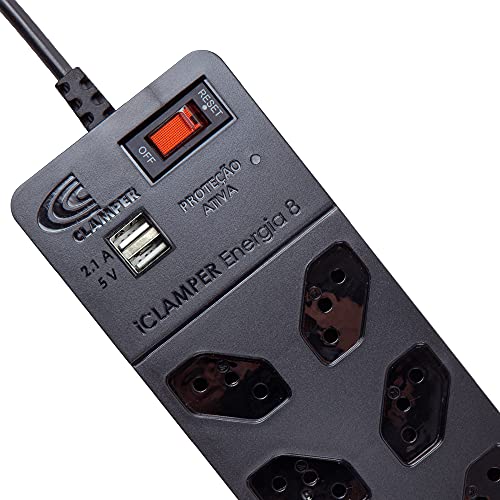 iCLAMPER Energia 8 + USB Preto