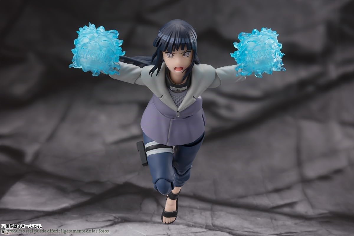 TAMASHII Nations S.H. Figuarts Naruto Shippuden Hyuga Hinata Noble White Sokai - Aprox. Figura de acción prepintada de PVC y ABS de 5.3 Pulgadas