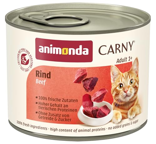 Nourriture pour chat GranCarno Adult d’animonda, nourriture humide pour chat adulte, bœuf, 6 x...