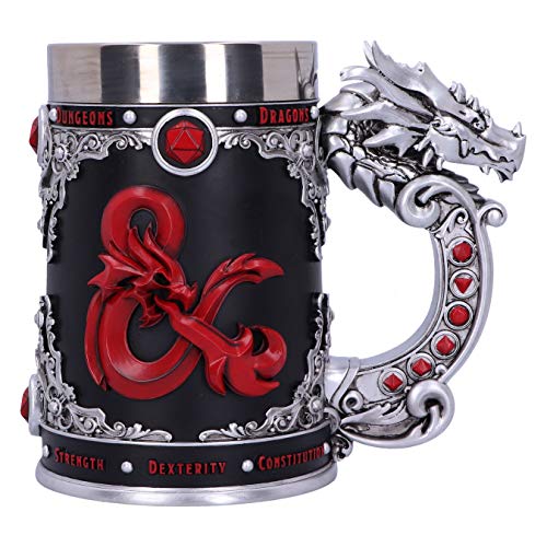 Nemesis Now Dungeons & Dragons Fantasy Juego de rol Die D20 Tankard, Negro, 15.5cm