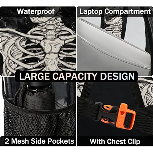 Skull Marble Pattern Clear Backpack Stadium Approved Heavy Duty PVC Transparent Backpacks Large See Through Bag for Work Travel Sports Events Concerts3