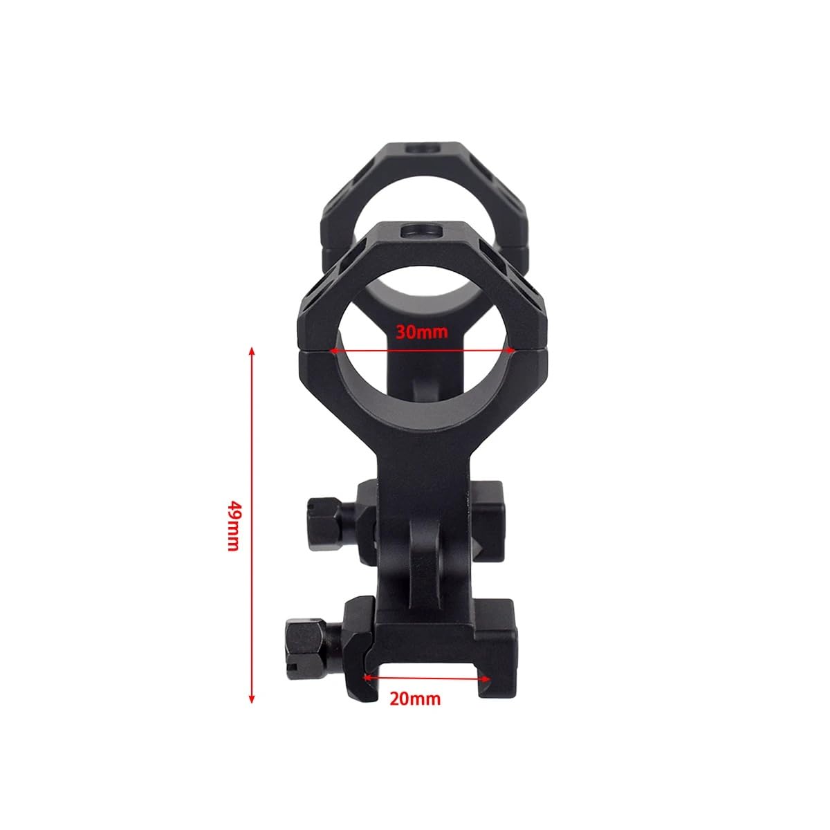 Montura Alta Super Precision para Visores 25.4mm 30mm Aluminio 1.93 Pulgadas Picatinny Negro Mate Airsoft