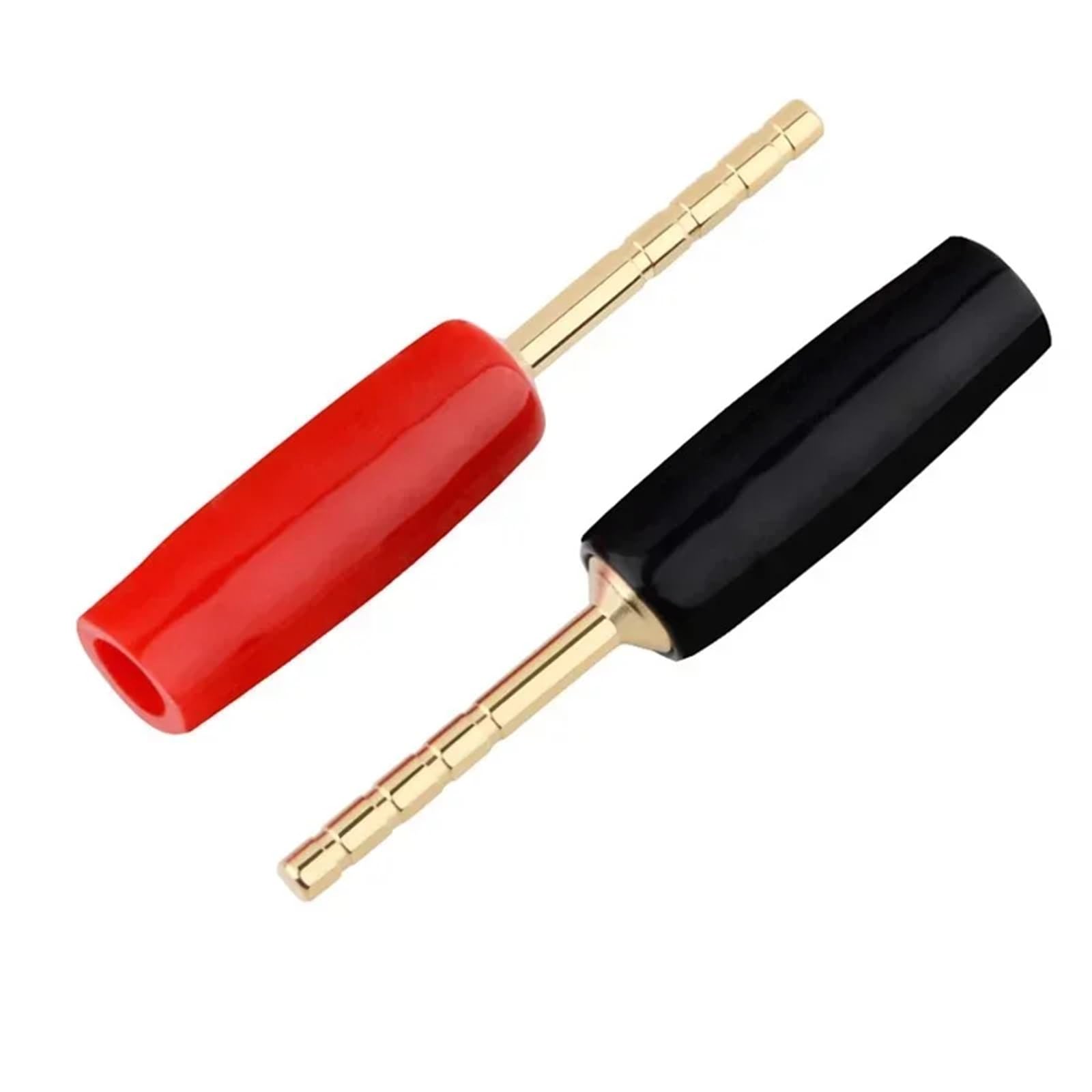 Adaptateur Banane en cuivre plaqué Or, Broche de 2mm, fiches de bornes Banane à Broche Droite, connecteur de câblage de Haut-Parleur, 20/100 pièces(100 Black)