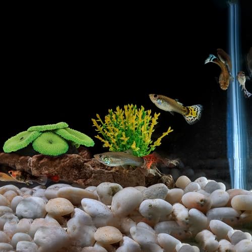 Image of BuleVina Green Coral Fake Artificial Decor Plant 3''x1'' - Premium Quality Multicolor Reef Resin Sculpture Aquarium Decorations for Fish Tank Landscape Ornament