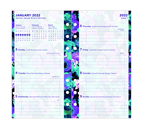 Filofax Persoonlijke geïllustreerde bloemenweek op 2 pagina's 2022 Dagboekpakket - Image 3