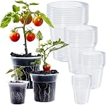 Hourleey 36 Pack 4/5/6/7 Inch Pots de chambre de bébé clairs pour les plantes, pots de plantes avec trous de drainage, pot de semis transparent pour les démarreurs de semences Fleur du planteur