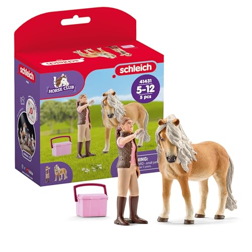 Preisvergleich Produktbild SCHLEICH Horse Club / Pferdepflegerin mit Island Pony Stute 41431 / Set aus Pony, Pflegerin & Zubehör / tolles Geschenk für Mädchen und Jungen / Spielzeug ab 5 Jahren / 5 Teile / exklusiv bei Amazon