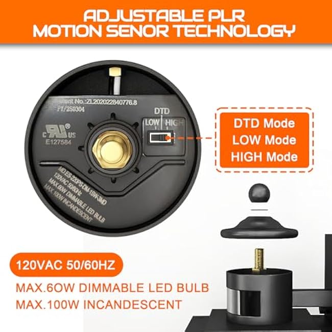 Large Size Outdoor Wall Light, 3 Lighting Modes Motion Sensor Porch Light, Dusk to Dawn Outdoor Lighting, Waterproof and Rustproof Design, Black Sensor Wall Light, 2 Pack for House/Patio/Garage