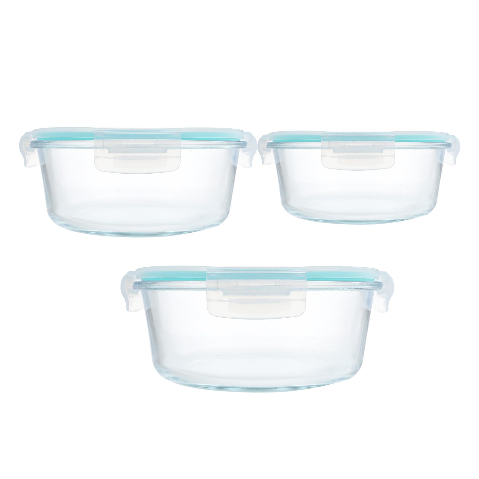 Gatuida 3 Stück Glas Bento Kasten Lunchbox aus Hochborosilikatglas und Pp Luftdichter Deckel 400 Ml/650 Ml/1000 Ml Blau für Schüler und Erwachsene