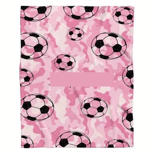 Couverture de football rose pour canapé et lit de chambre cocooning