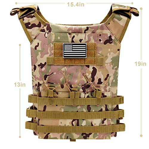 Tacwings Tactical Modular Vest Outdoor, Adjustable Ultra-Light Breathable Combat Training Molle Airsoft Vest(Camo) #TOP5