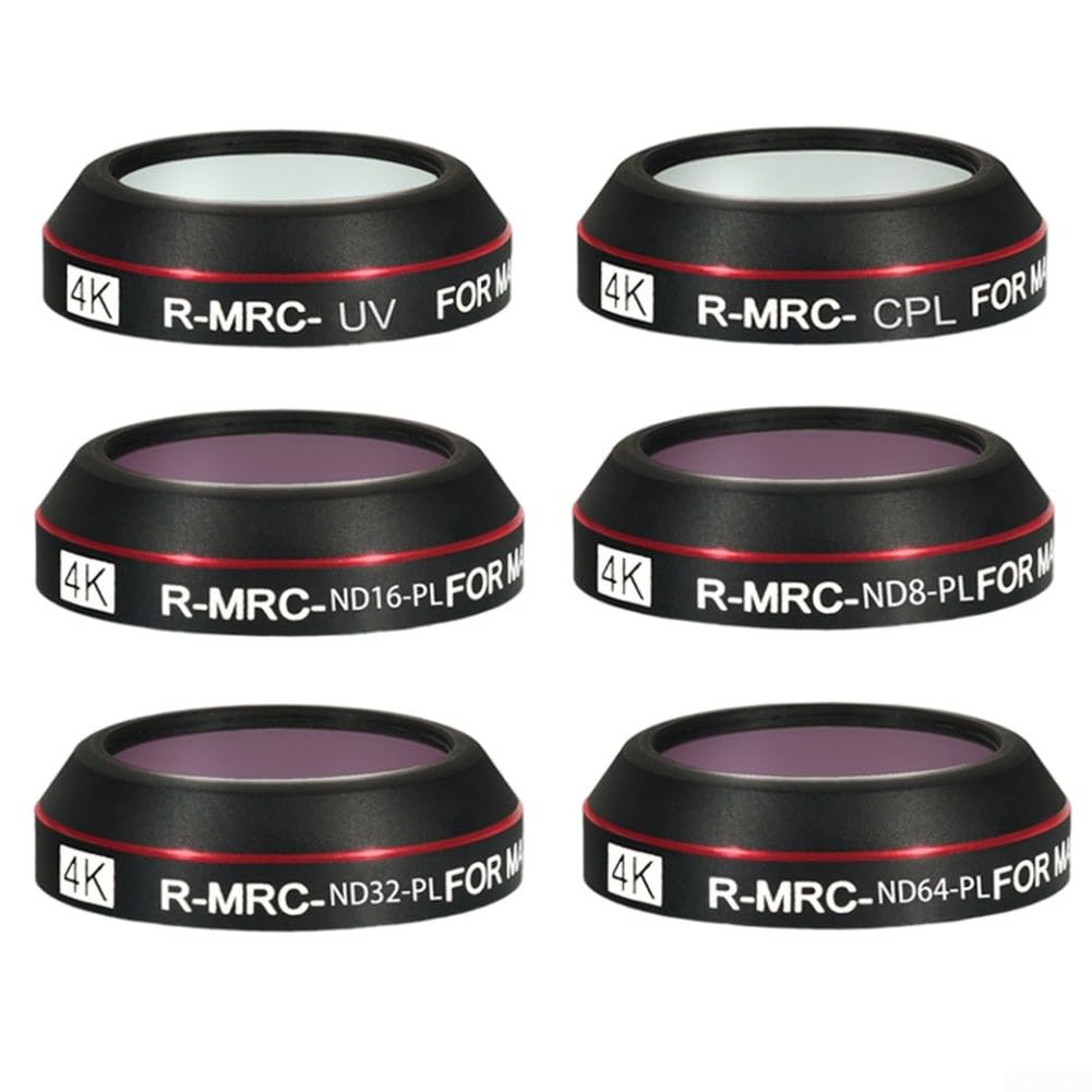 Juego de filtros UV CPL ND8/16/32/64 para SJCAM C300/C400, 6 piezas de filtros de lente de vidrio óptico con funda protectora, compactos 6 x 6 x 2 cm para fotografía al aire libre