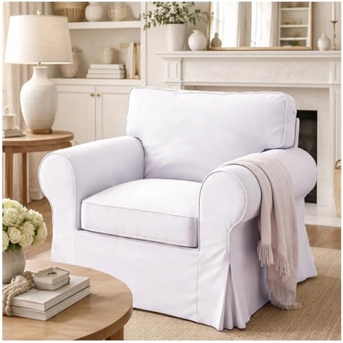 Image of Cotton Ektorp Chair Cover Compatible with IKEA Armchair Sofa Slipcover