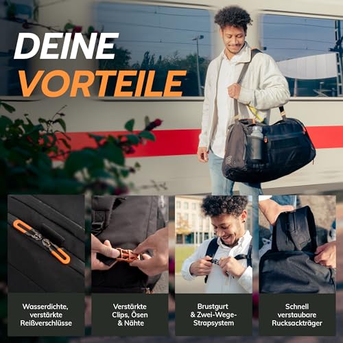 Sporttasche mit Rucksackfunktion Recarrier aus recyceltem Material