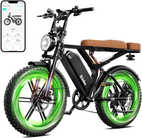 Image of SISIGAD Electric Bike for Adults, 1500W Peak Motor E Bike with 48V 15 /15 * 2Ah Battery, 60-100 Miles Range Electric Bicycle, 20 inch New All-Terrain Ebike with 7 Speeds, Full Suspension
