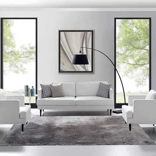 Image of F & B RUGS ; SUPERIOR QUALITY PRODUCTS Firoz and Brothers Handwoven Super Soft Indoor Modern Shag Microfibre Silky Fluffy Smooth 2x6 feet Dark Gray A