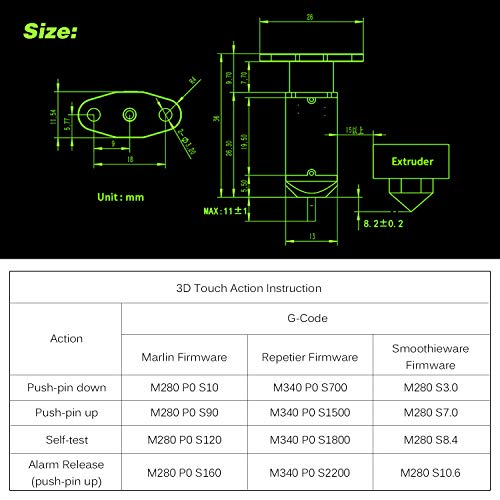 DECDEAL Sensor de nivelamento automático para impressora 3D Kit de nivelamento automático de cama 3D
