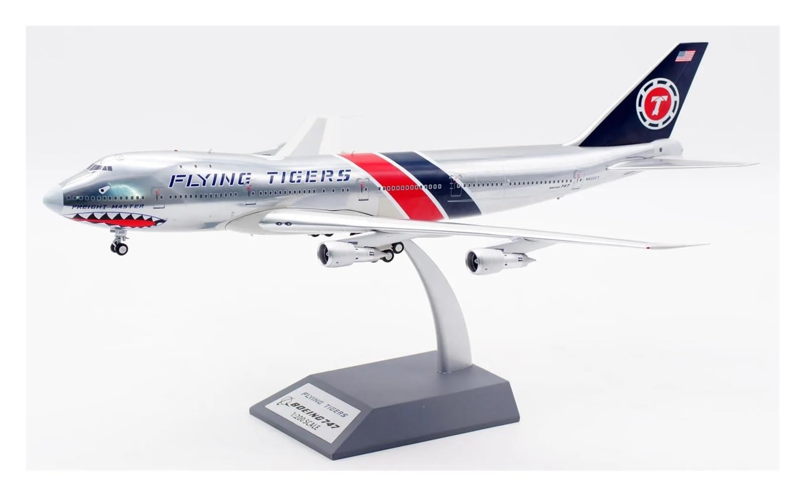 Plane Giocattolo IF741FTSM-P Inflight 1:200 Flying Tigers Airlines Boeing B747-100 Diecast Aereo Jet Modello N800FT