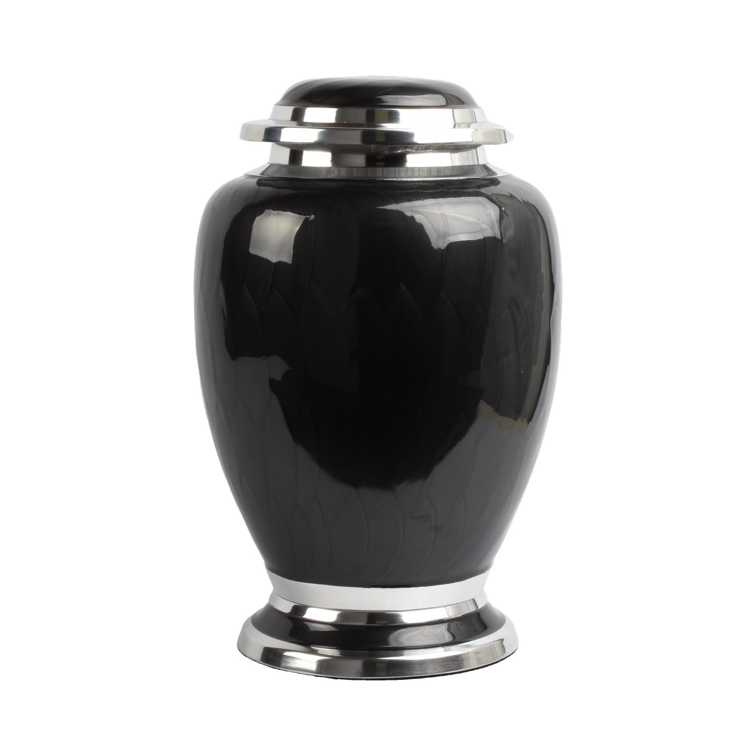 Urnswithlove Elegant Black Aluminium Cremation Urn For Human Ashes – Adult Large Size Funeral Memorial Keepsake – Secure And Dignified Resting Place Holds Approx. 90Kg Or 14 Stone Body Ashes (Elegant Black)