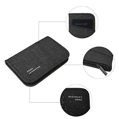 Carteira de passaporte, carteira de viagem BAGSMART com bloqueio de RFID, porta-passaporte, organiza