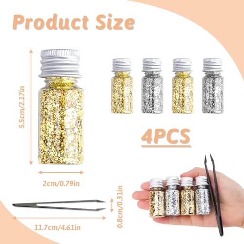 NJgoodz Nail Art Foil Gold Leaf Flakes – 3g Bag, Genuine & Imitation Gilding For Nails & Crafts