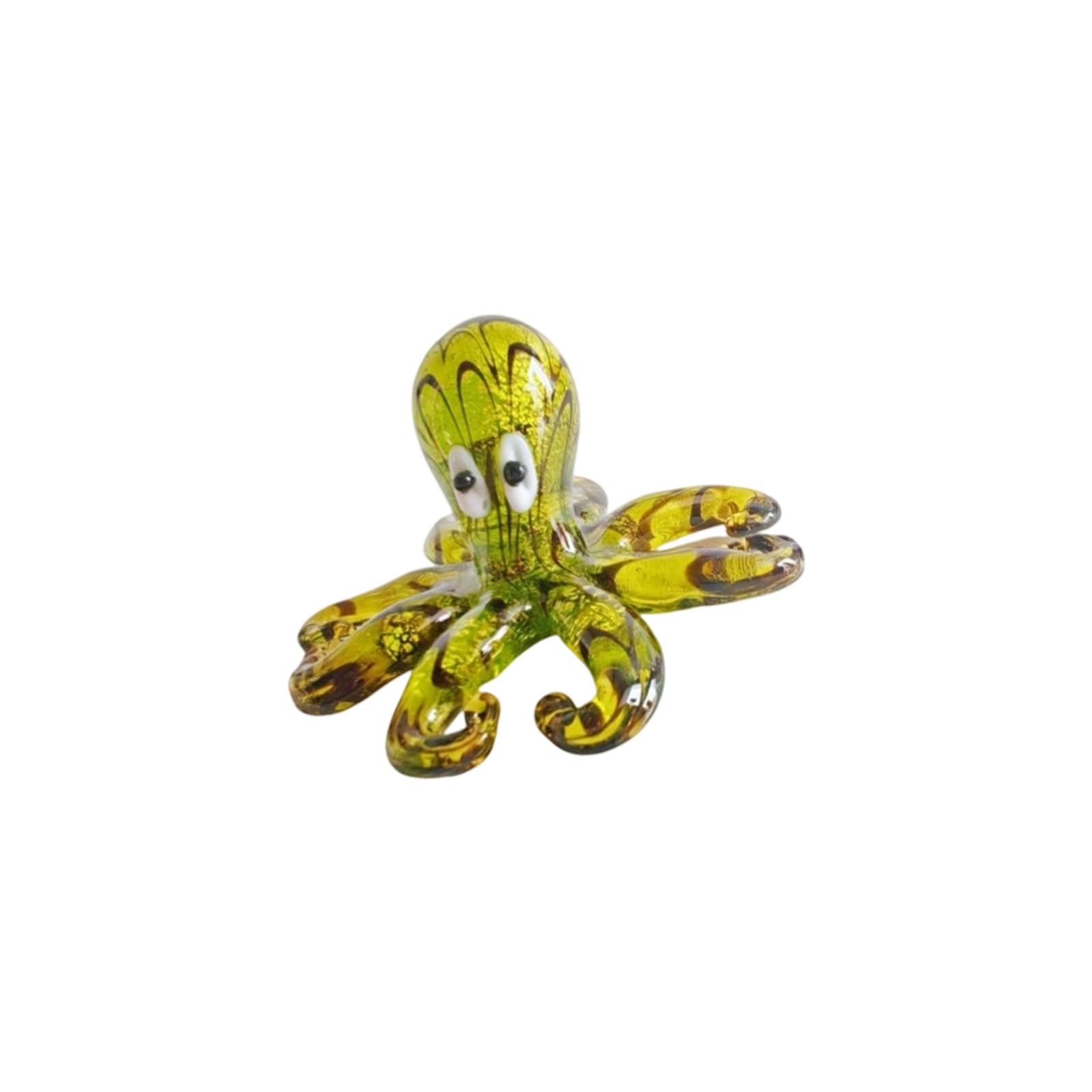 Shunzhong Women's Green Silver Foil Whimsical Glass Octopuses Car Dashboard Accent Decors Thoughtful Gifts Ideas For Men Kids Friend Family Funny Glass Multicolor Octopuses Miniature Figurine Desktop Decors
