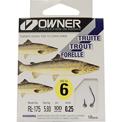 Maruto Forellenhaken Haken Angelhaken Vorfachhaken Forellenangeln 100cm, Größe: 6 Farbe Blau Cover