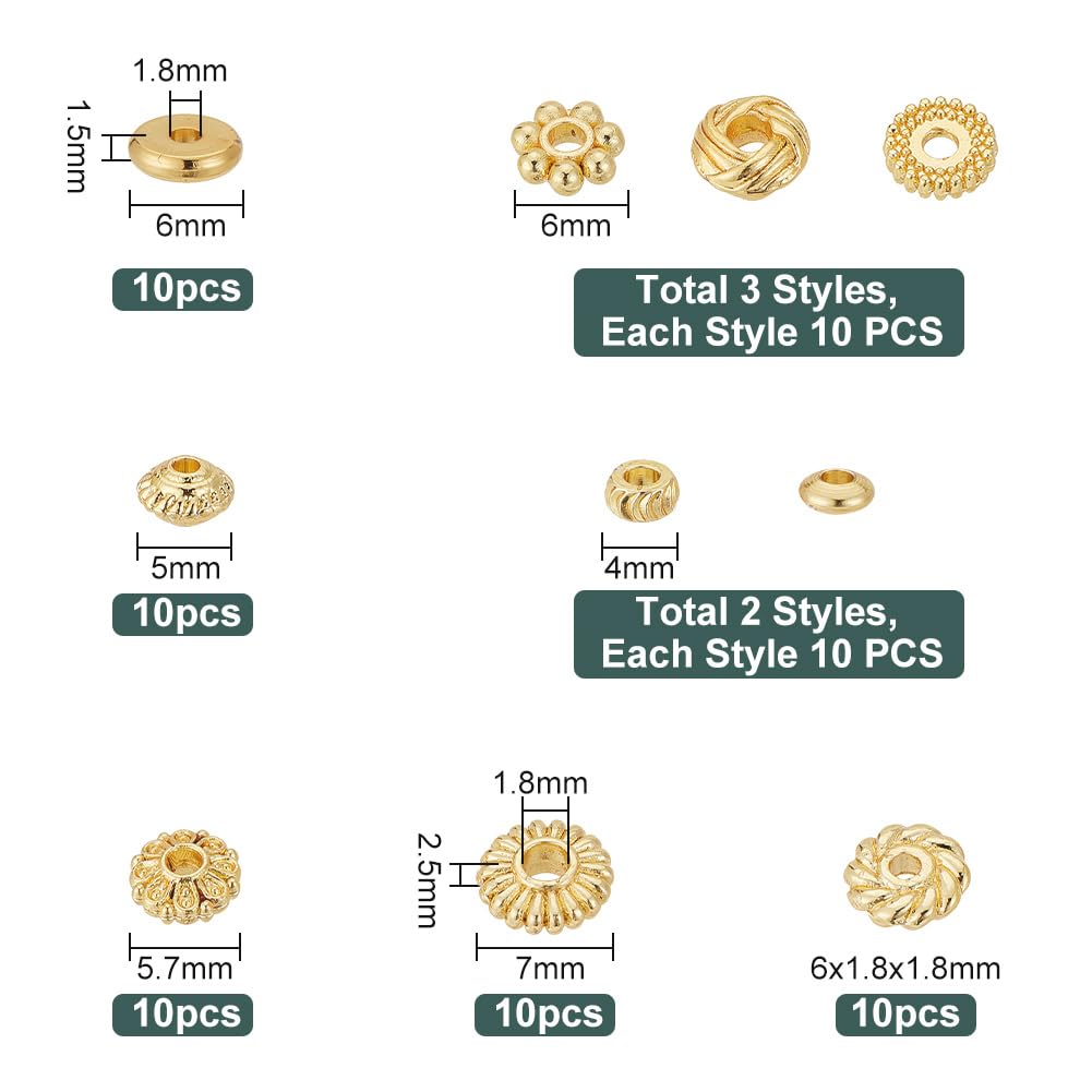 PH PandaHall Sternperlen 100 Stück 6mm - 18K Vergoldet Für Schmuckherstellung