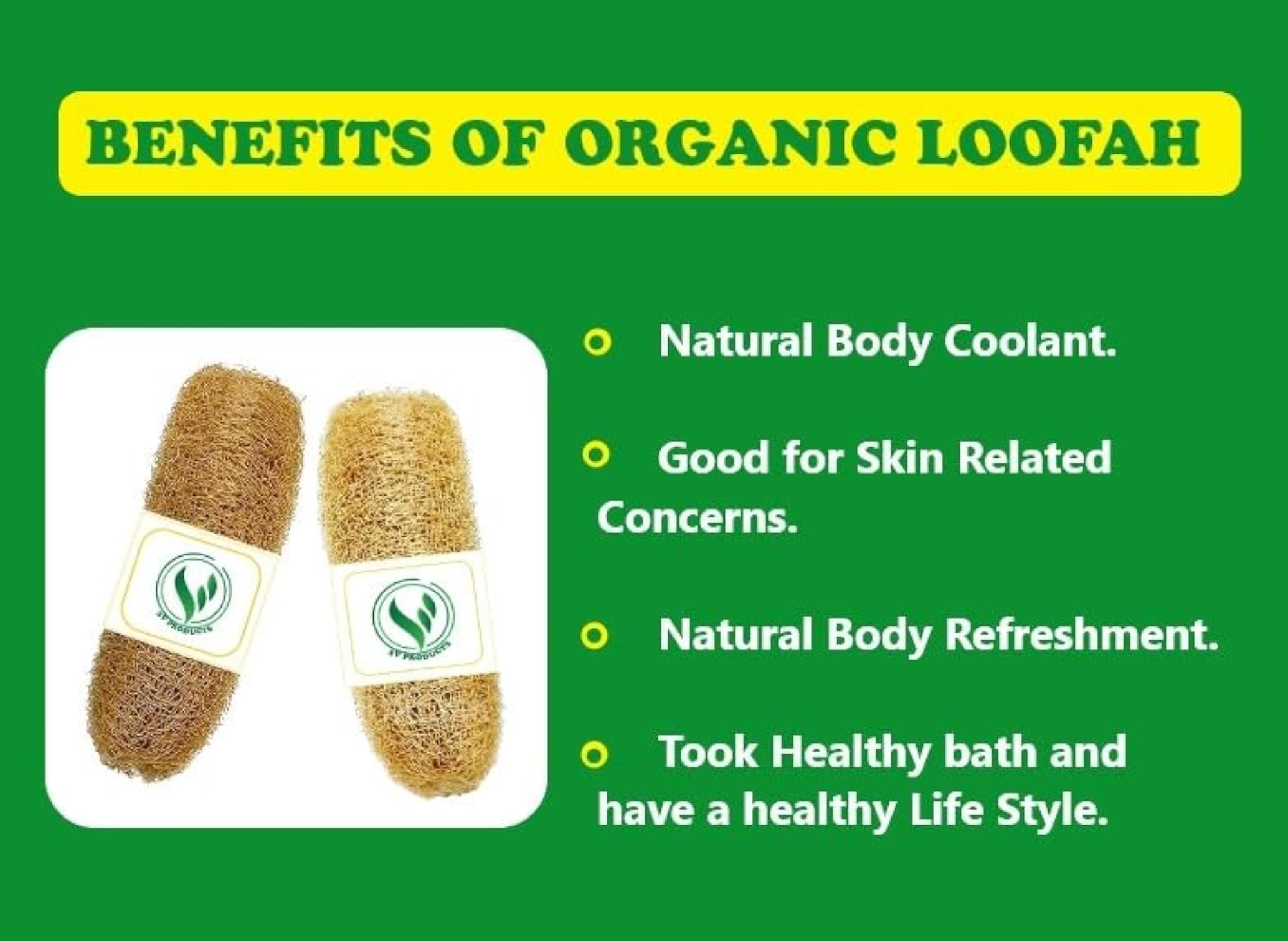 Natural Loofah, Pack of 5 Pieces, Organic Body Scrubber