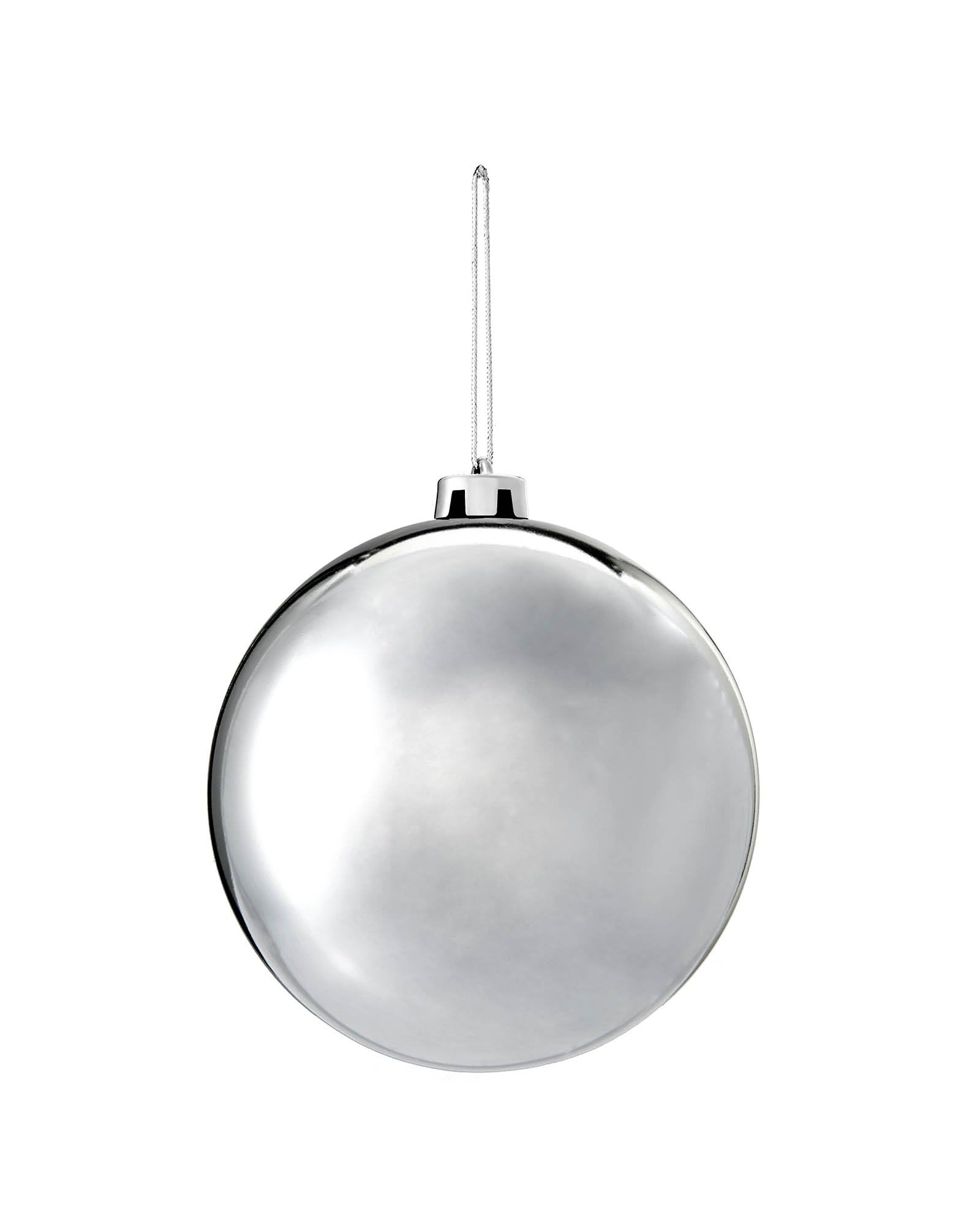 WeRChristmas Silver Shiny Extra Large Christmas Bauble 15 cm, Shatterproof — image 1