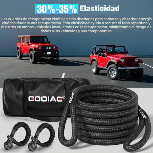 Cuerda de Remolque para Coche contra Atascos en Barro con Kit de Guantes 6