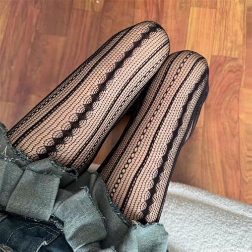 2 Pairs Premium Vintange Jacquard Hollow out Patterned Tights for Women with Designs Pantyhose Sheer Stockings2