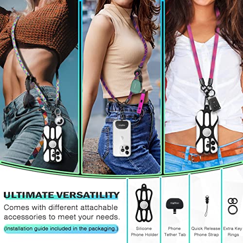 Universal Cell Phone Lanyard: Adjustable Crossbody Cell Phone 1 Pack Black - Photo 25 sur 49