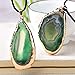 ACEACE Tablettes d'agate Naturelle Pendentif Coloré Gemstone Quartz Pierre Mineral Minéral pour Bijoux Souvenir (Color : Green, Size : 1PC)