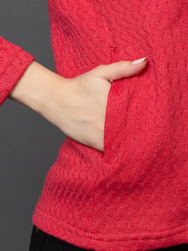 Image of Wear lusso Women Woolen V Neck Casual Wear Stylish Cardigan Sweaters for Winter with Side Pocket | Cozy and Warm Winter Sweater for Girls /Ladies