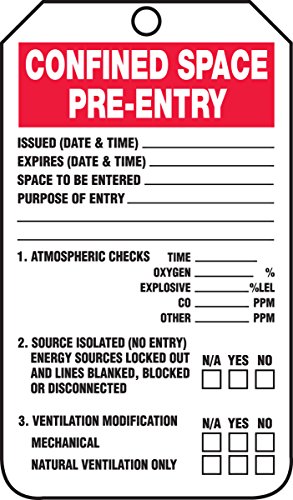 Accuform TCS327CTM PF-Cardstock Confined Space Tag, Legend 