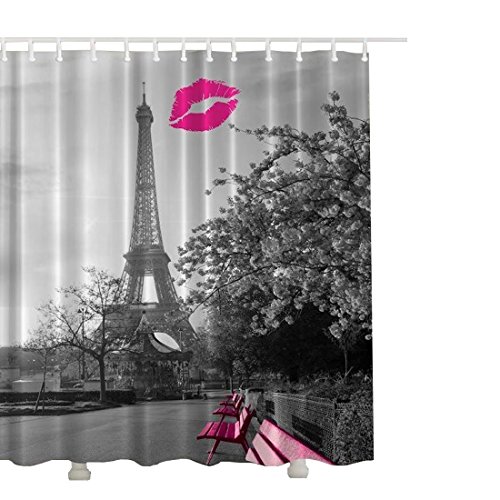 Eanshome Vintage Paris Torre Eiffel Melocotón Labios Ideas Cuarto de baño...