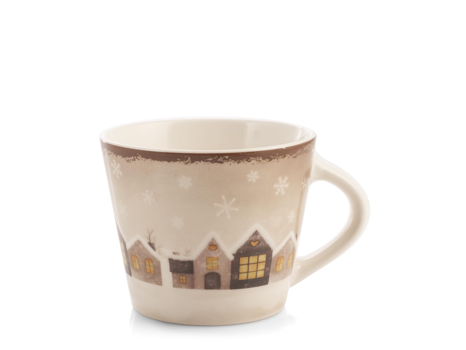 H&H Set 12 Tazze da Tè in New Bone China 280 ml Decoro Village - Tazze Eleganti per Colazione