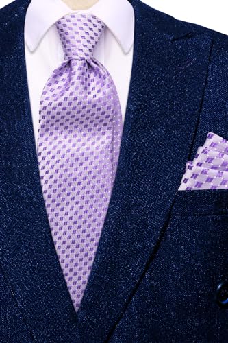Image of Hi-Tie Mens Paisley Floral Striped Ties Set Silk Necktie and Lapel Pin for Men Pocket Square Cufflinks Set Business Wedding