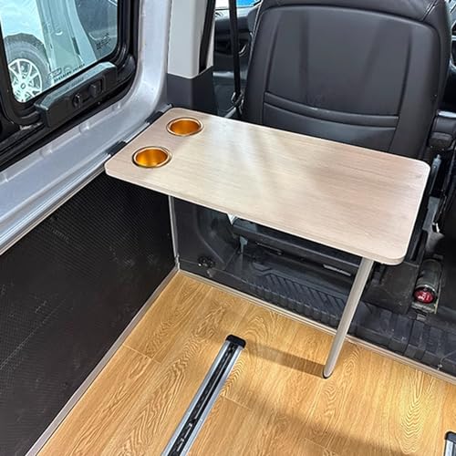 Table pliante pour camping-car en tréteau au design naturel épuré
