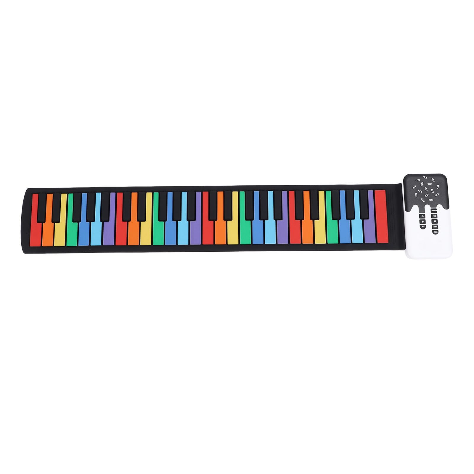 Piano Enrollable, 49 Teclas, Piano Electrónico Portátil Colorido para Principiantes, Teclado de Piano de Música Digital Enrollado a Mano, Flexible y Plegable con Altavoz para Uso