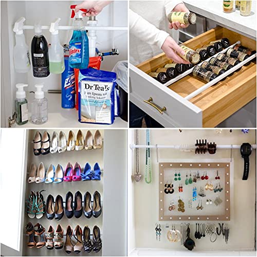 2 Pack Spring Tension Curtain Rods 18 To 28 Inches Adjustable,Heavy Duty Small Short Tension Curtain Rod For Windows,Closet,Bathroom,Kitchen,Doorway,Cupboard Bars(White) #TOP4